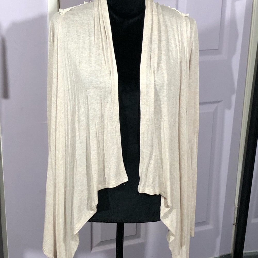 Charlotte Russe lace back asymmetric hem beige S